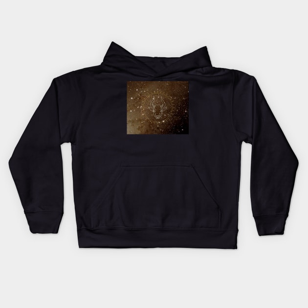 Taurus Season Kids Hoodie by Honu Art Studio